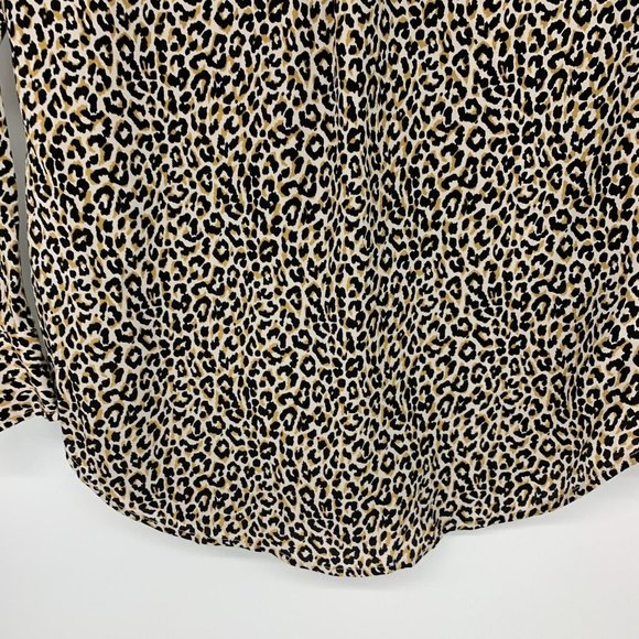 J.Crew Top Leopard Print 100% Silk Button Down Long Sleeve - Picture 12 of 13